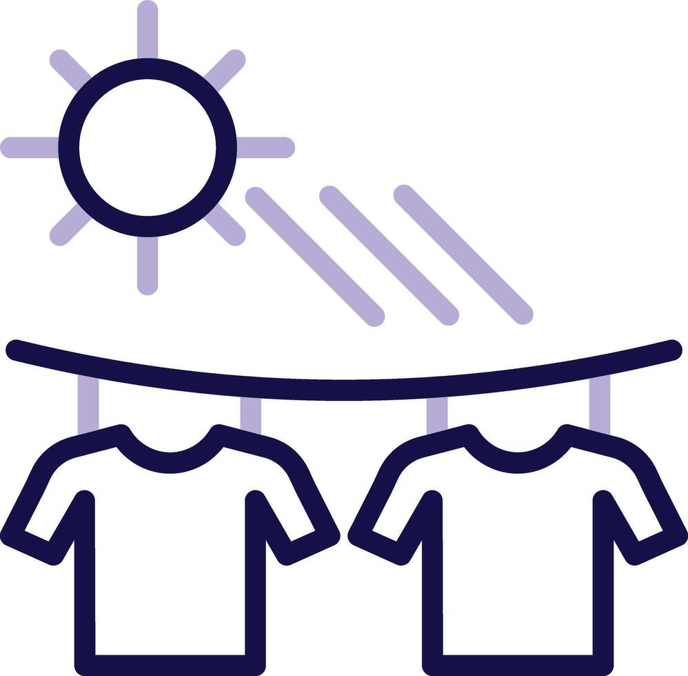 Drying Clothes Two Color Line Icon vector