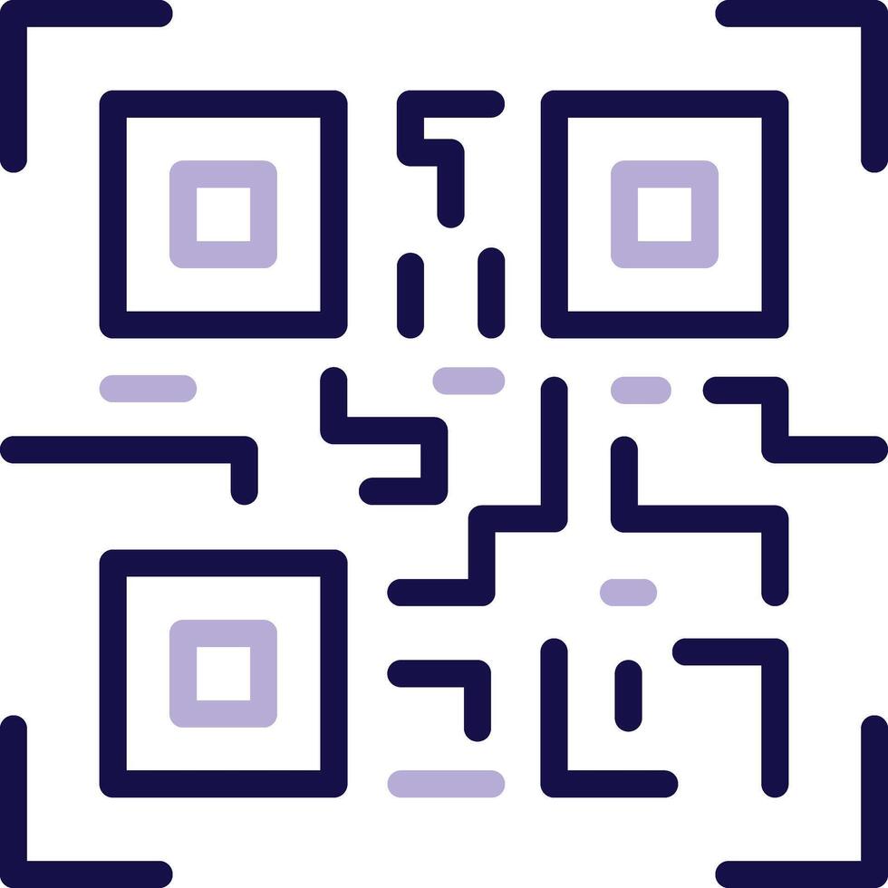 Scan QR Code Two Color Line Icon vector