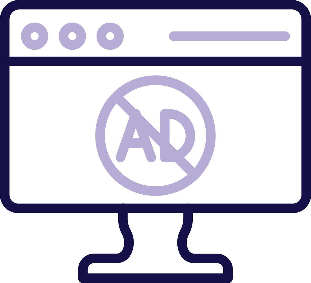 AD Blocker Two Color Line Icon vector