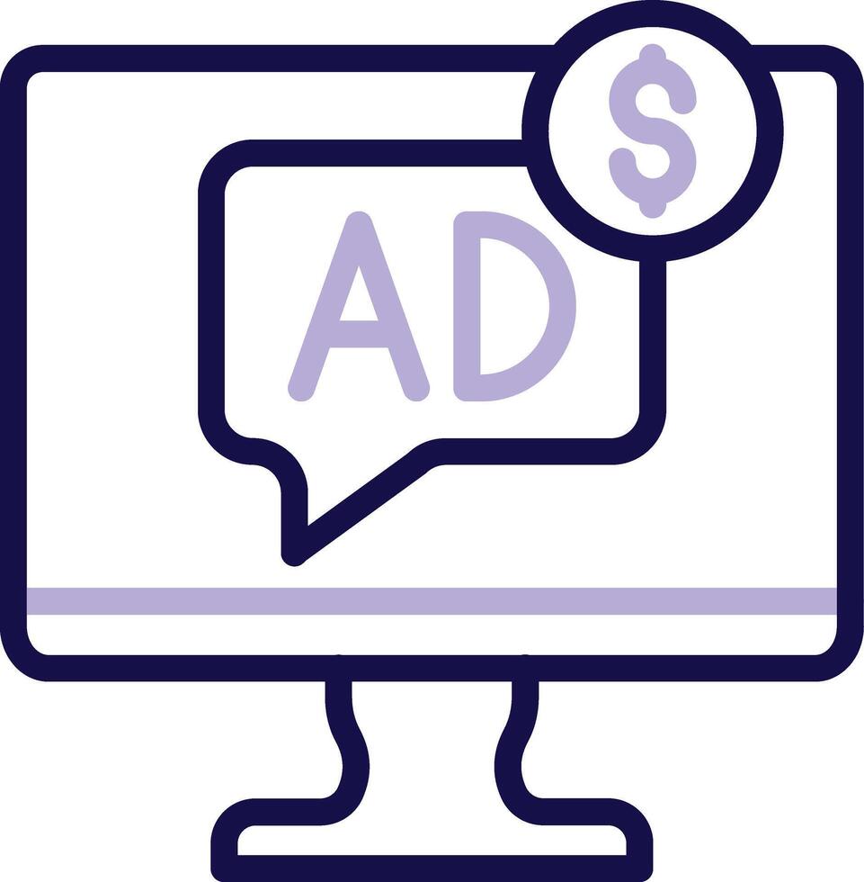 Paid Media Two Color Line Icon vector