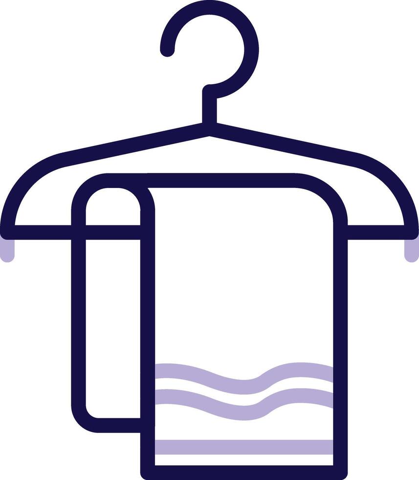 Towel Hanger Two Color Line Icon vector