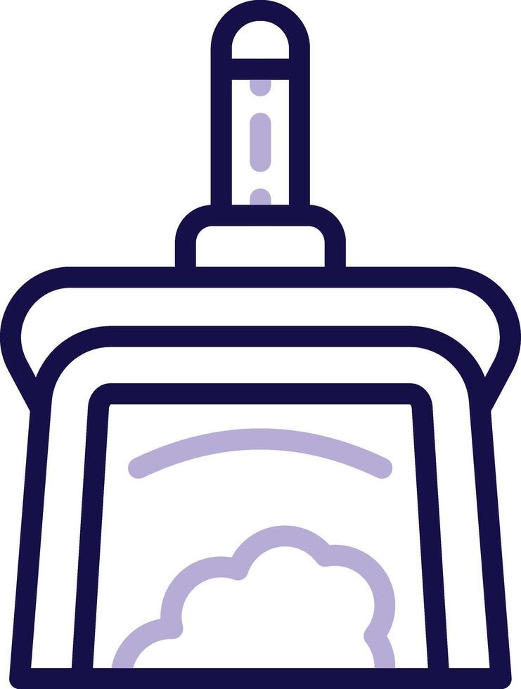Dust Pan Two Color Line Icon vector