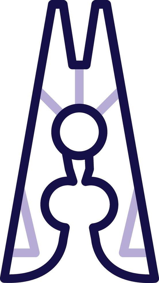 Clothes Pin Two Color Line Icon vector