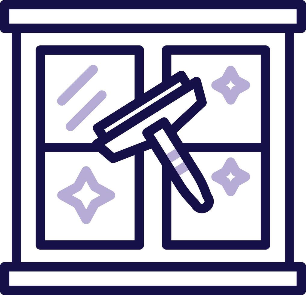 Clean Window Two Color Line Icon vector