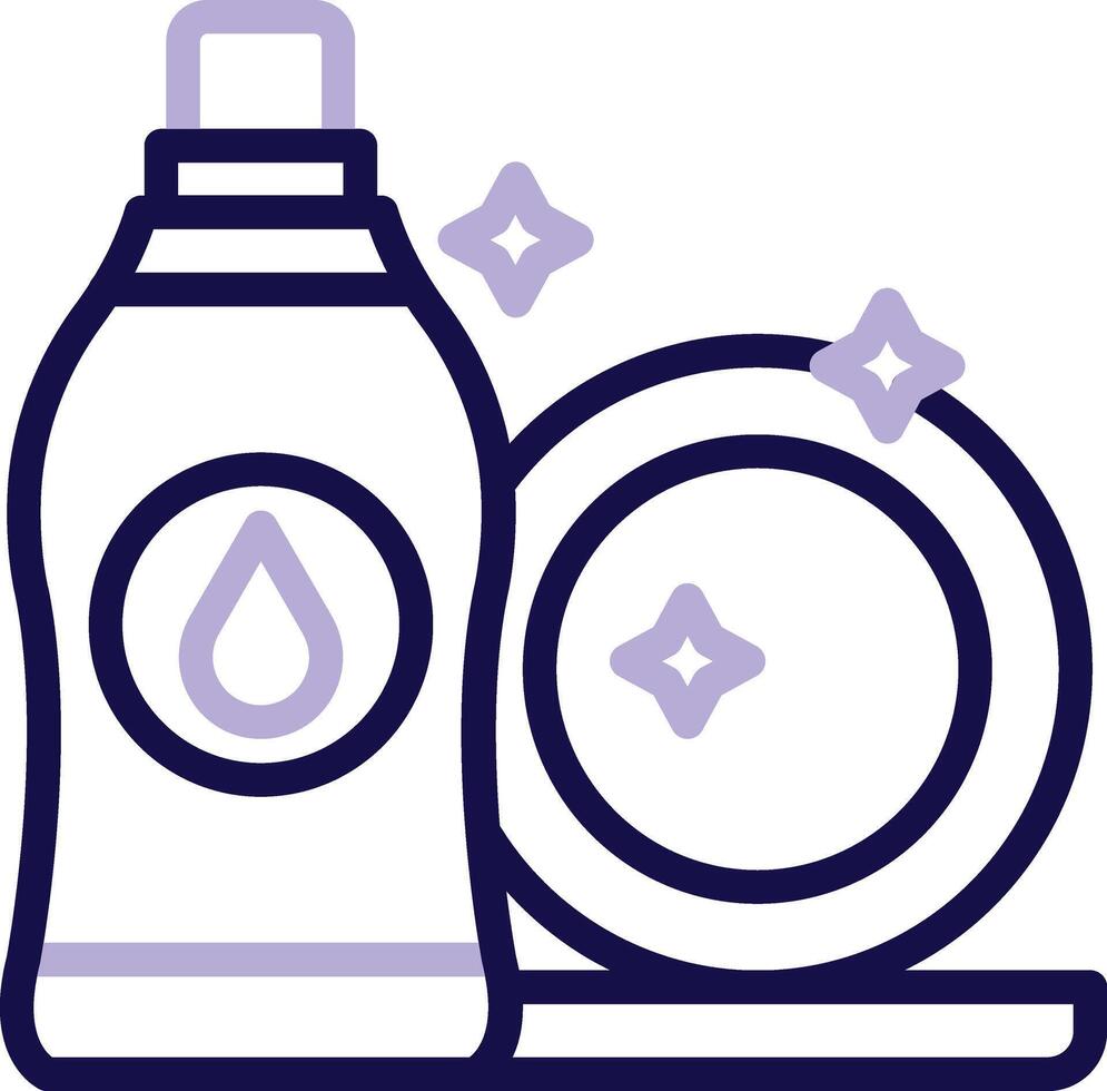 Liquid Dish Washer Two Color Line Icon vector
