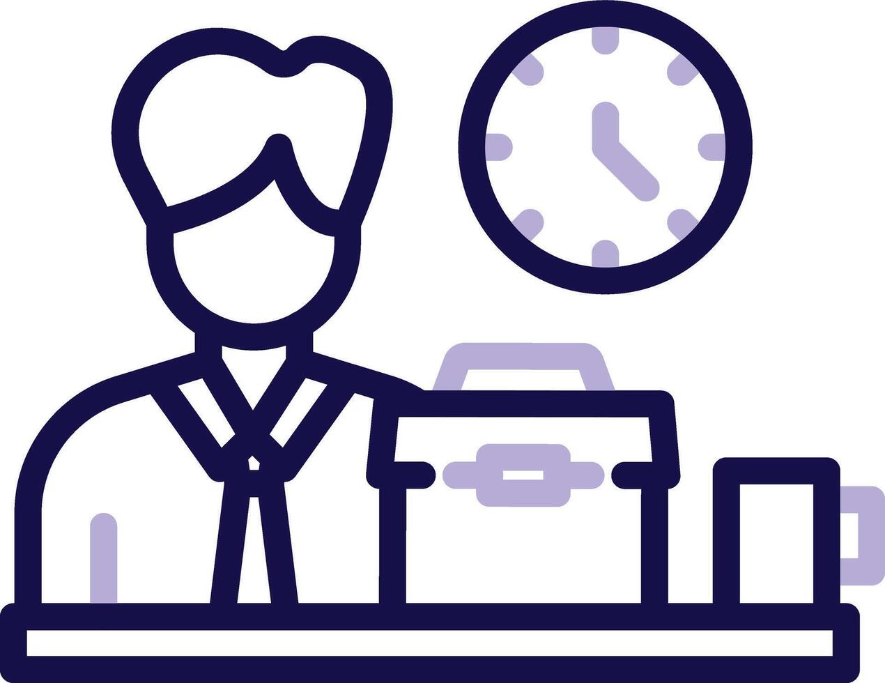 Working Man Two Color Line Icon vector