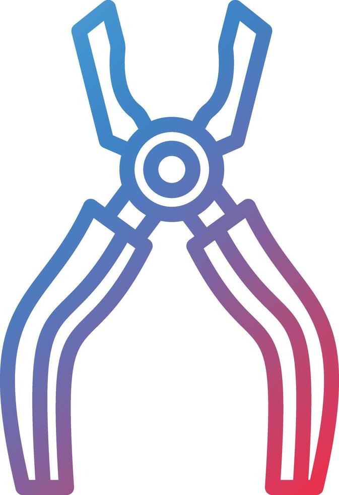 Wire Cutters Gradient Line Icon vector