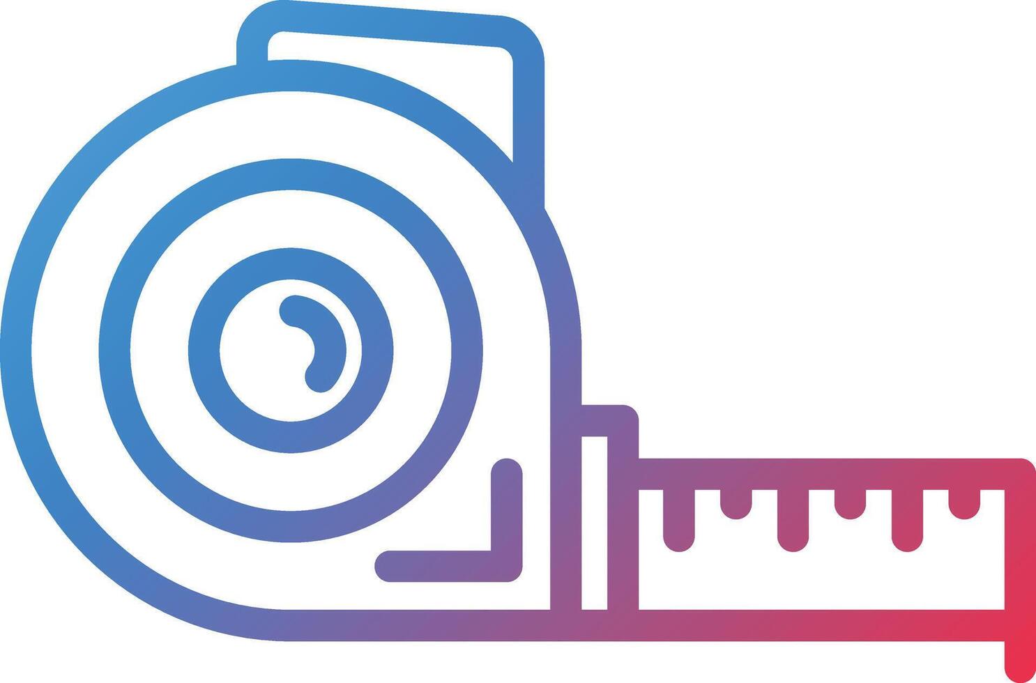 Tape Measure Gradient Line Icon vector