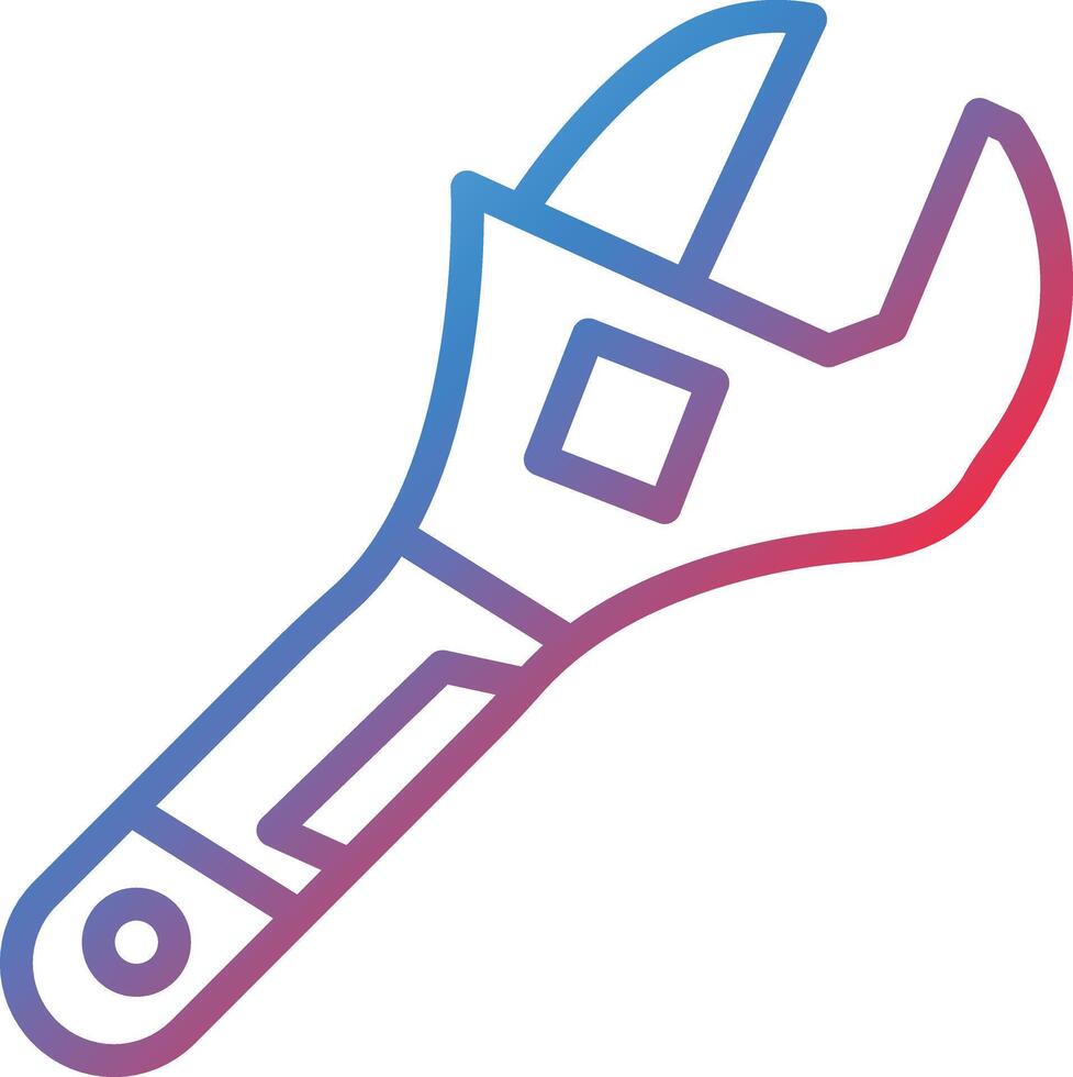 Adjustable Wrench Gradient Line Icon vector
