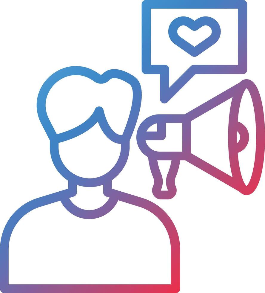 Influencer Male Gradient Line Icon vector