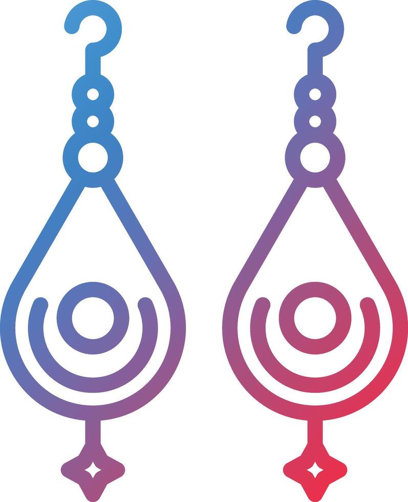 Earrings Gradient Line Icon vector