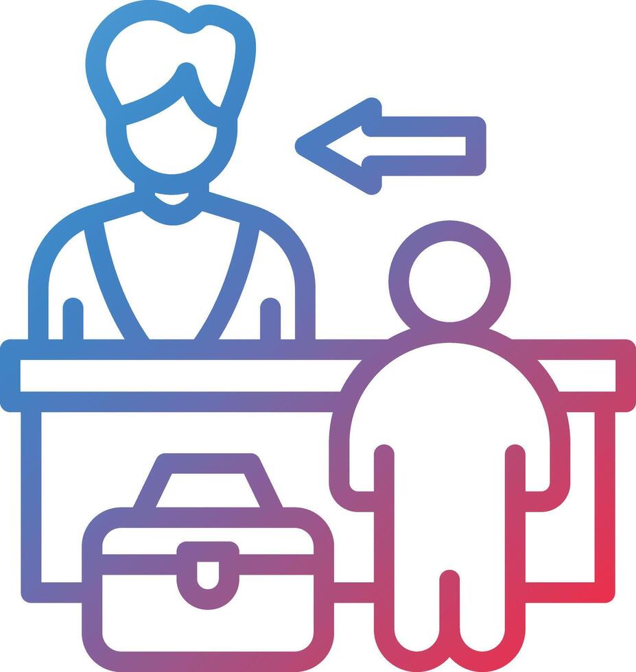 Check In Gradient Line Icon vector