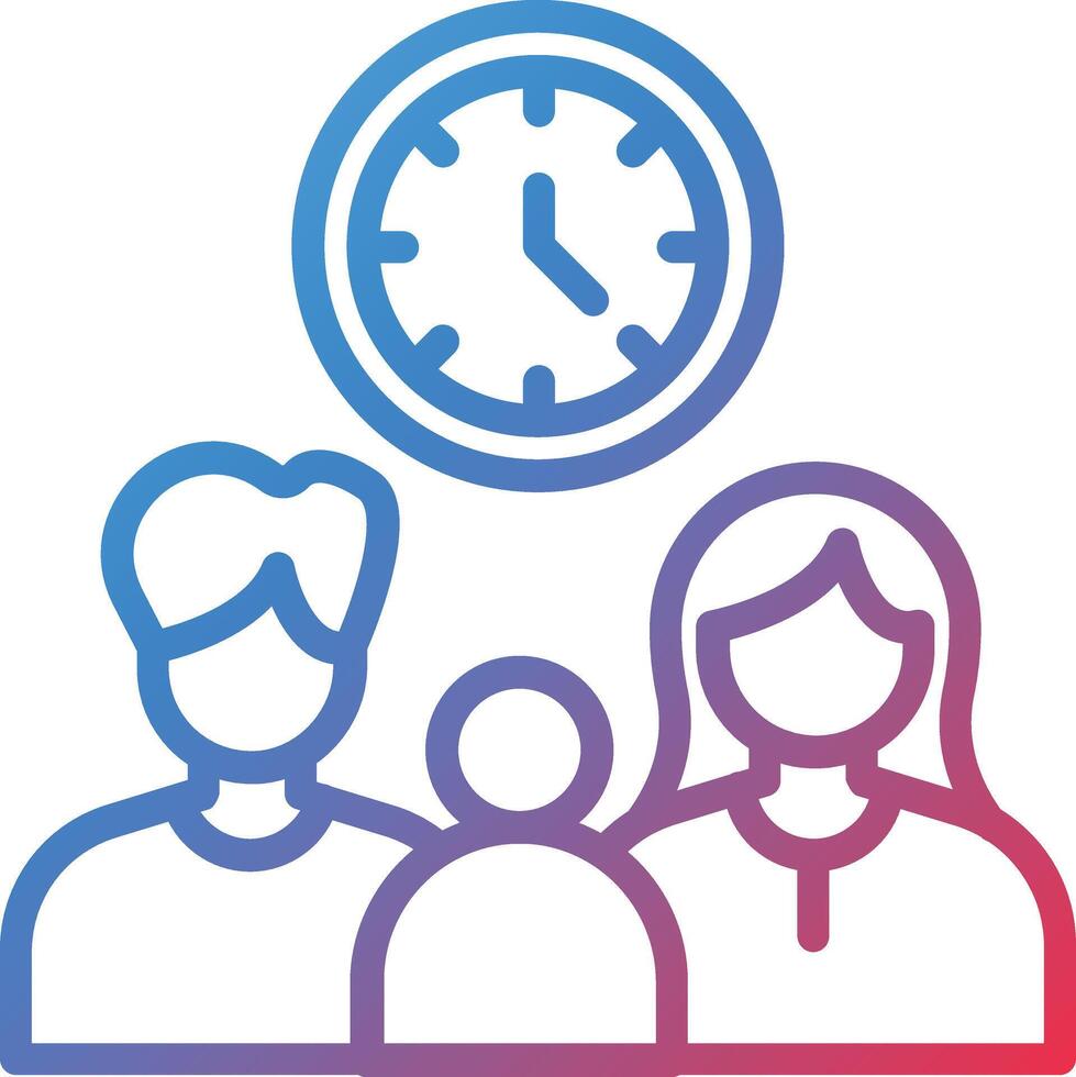 Family Time Gradient Line Icon vector