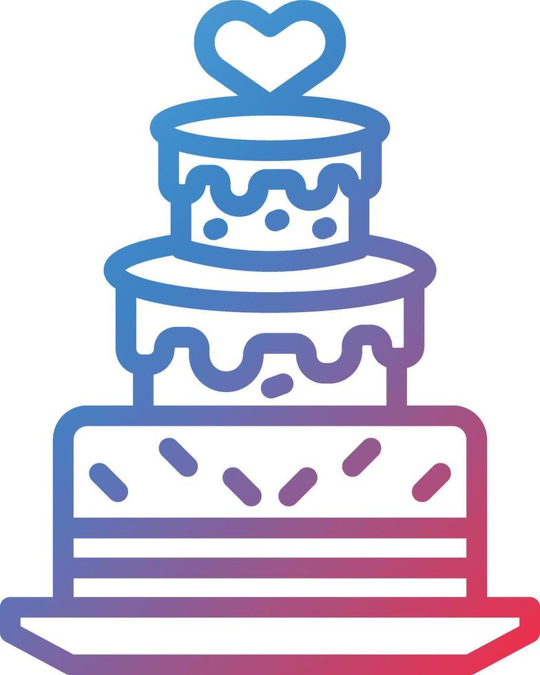 Wedding Cake Gradient Line Icon vector