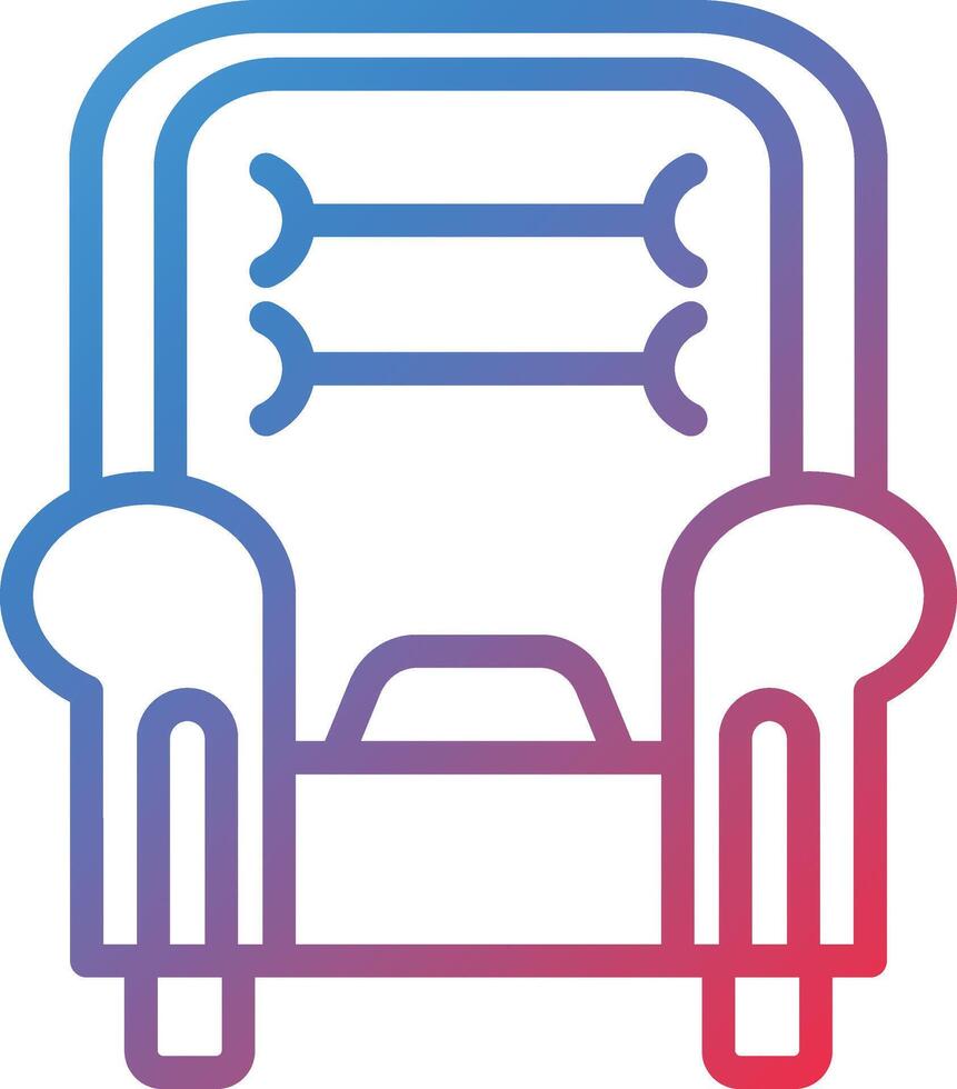 Armchair Gradient Line Icon vector
