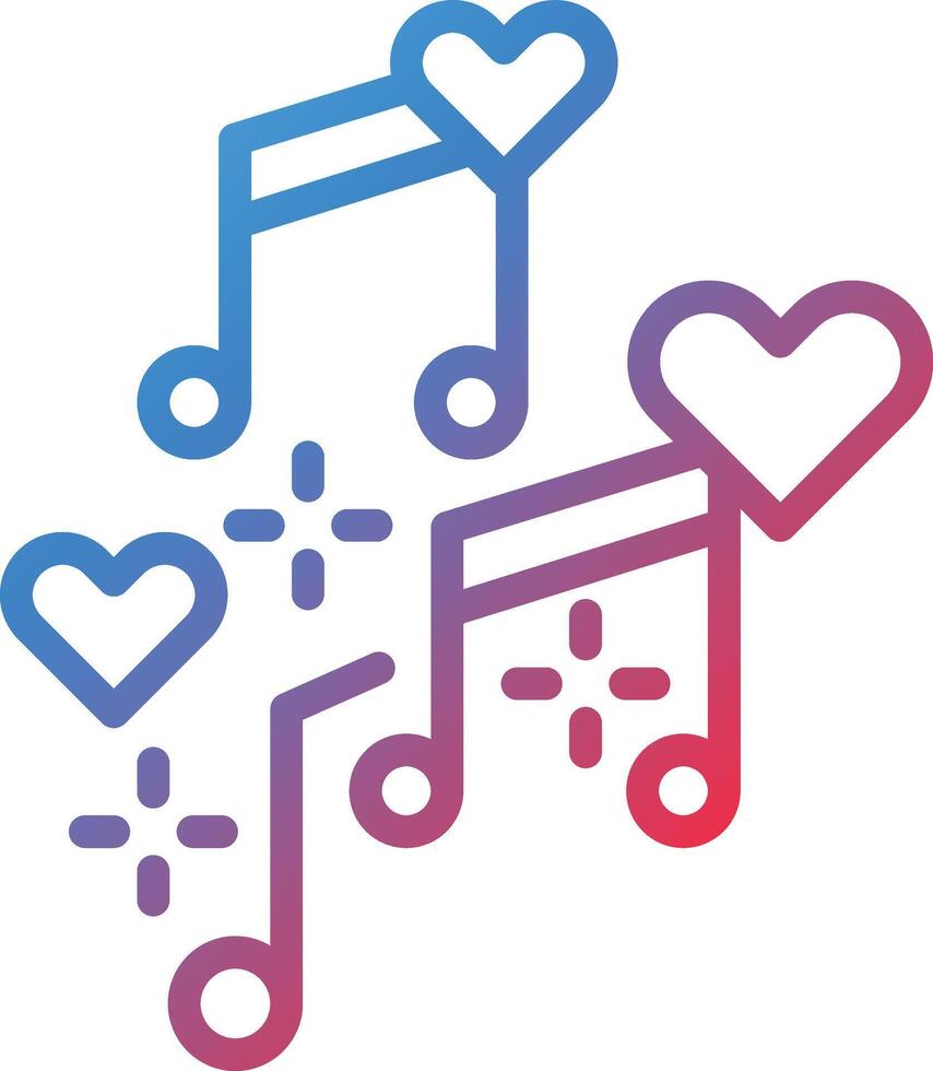 Love Song Gradient Line Icon vector
