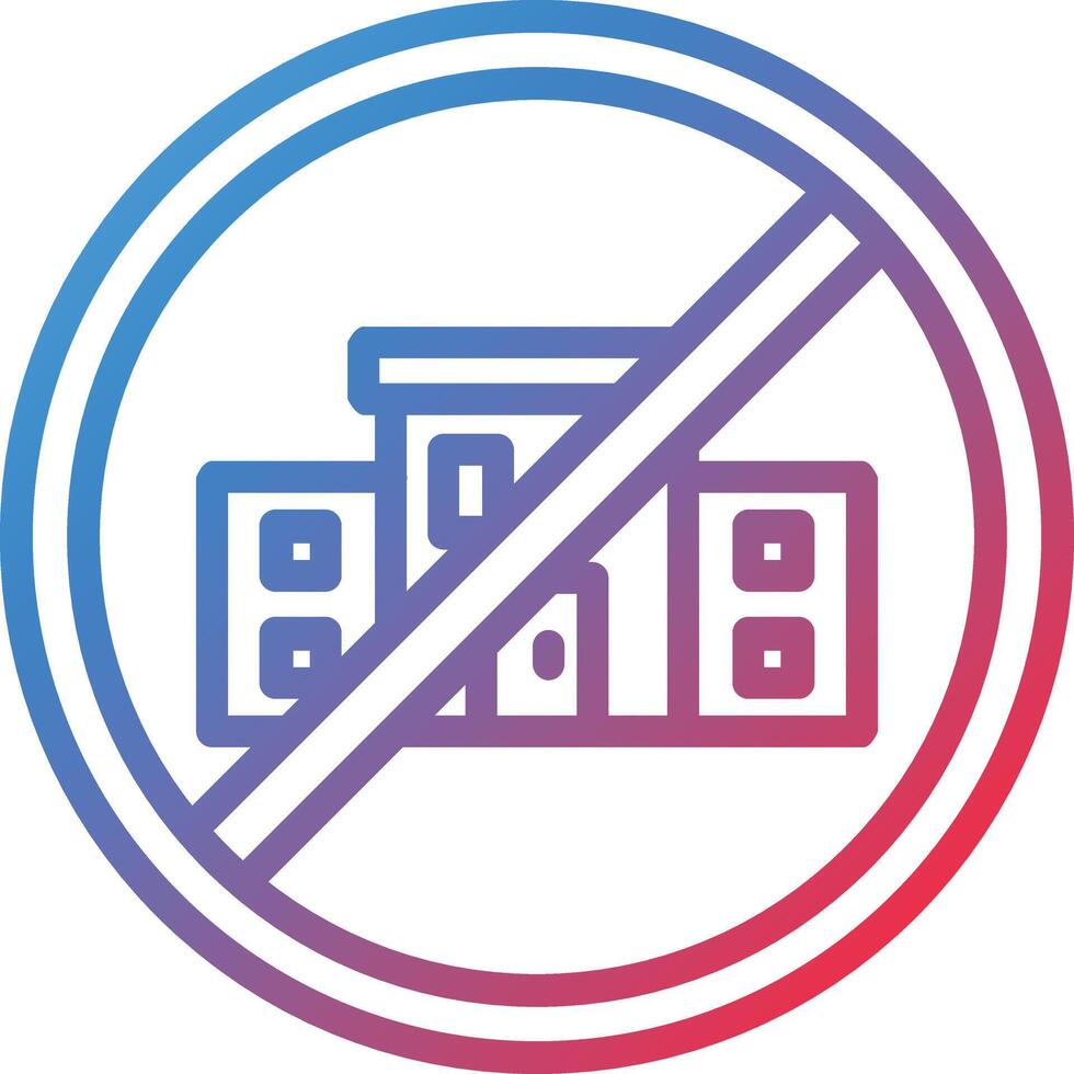 No Commute Gradient Line Icon vector