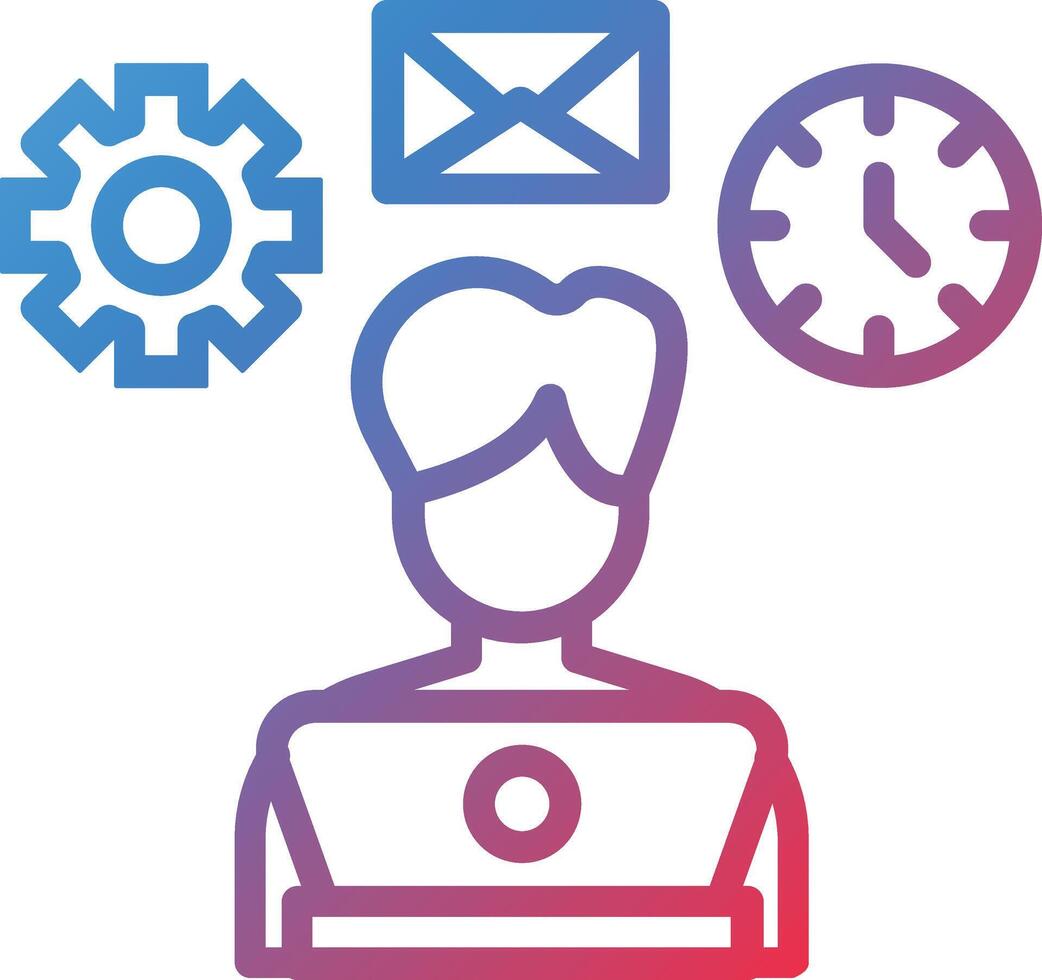 Multi Tasking Gradient Line Icon vector