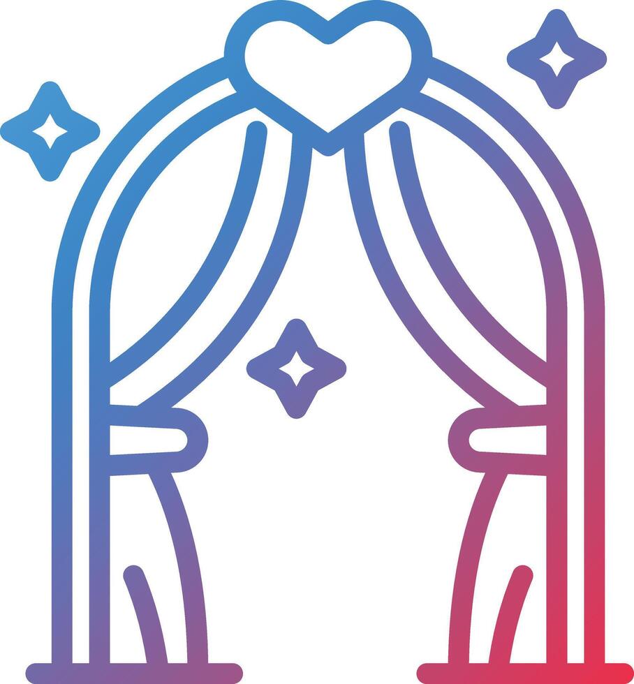 Wedding Arch Gradient Line Icon vector