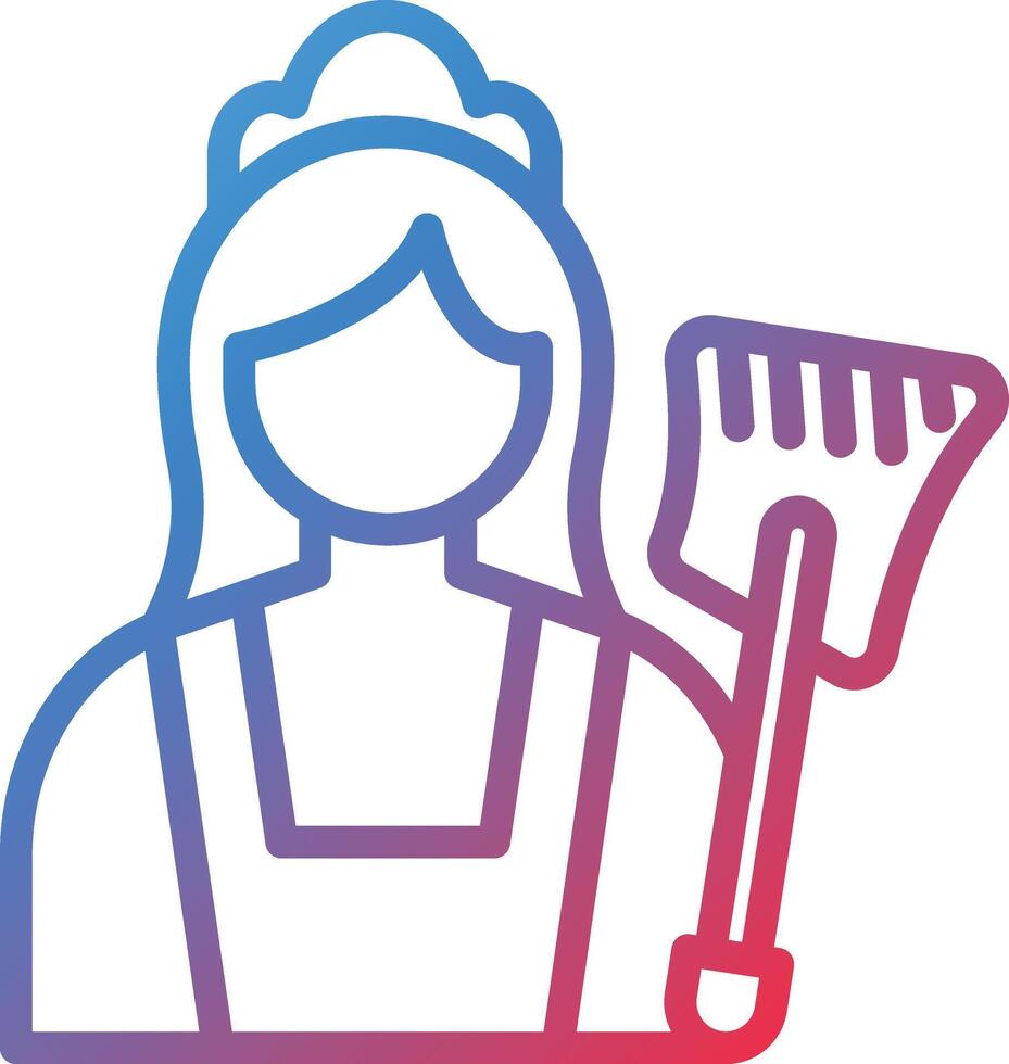Maid Gradient Line Icon vector