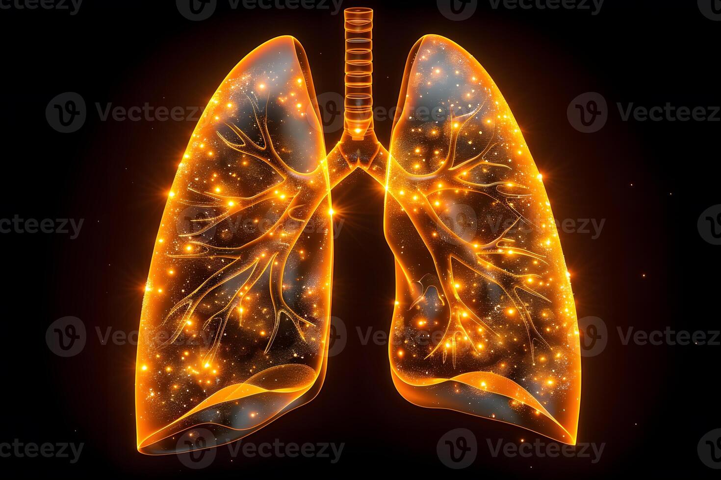 Glowing Lung Anatomy Concept for Healthcare and Medical Education Visuals photo