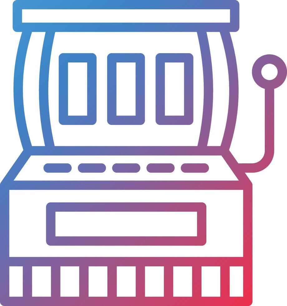 Slot Machine Gradient Line Icon vector
