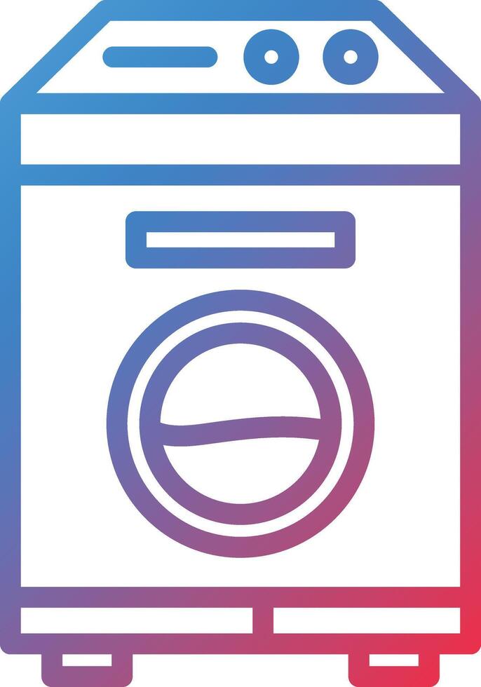 Washing Machine Gradient Line Icon vector