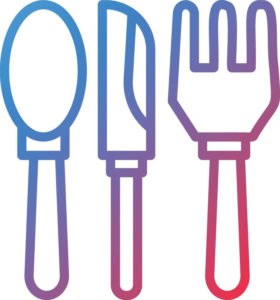 Cutlery Gradient Line Icon vector