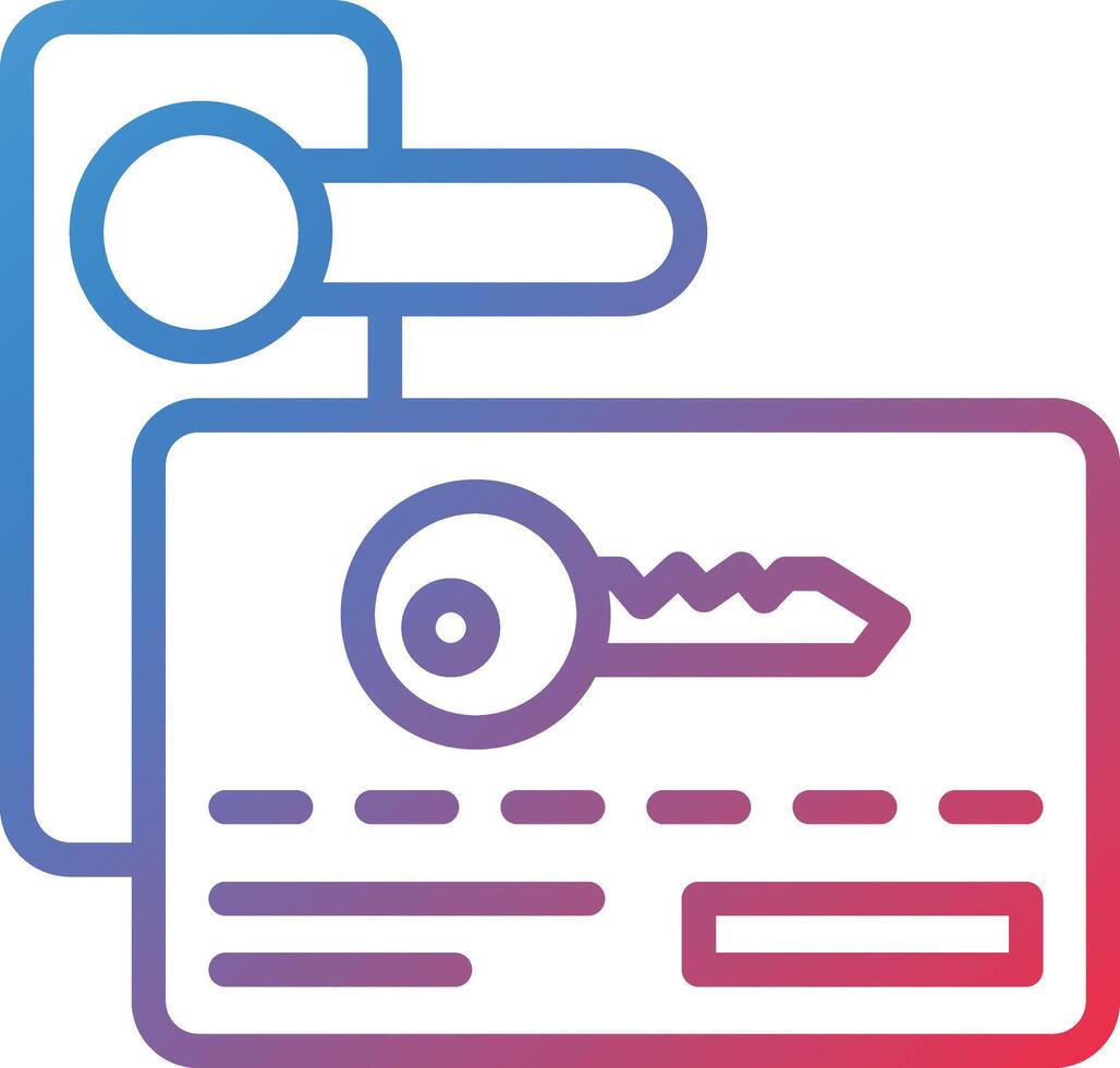 Card Key Gradient Line Icon vector
