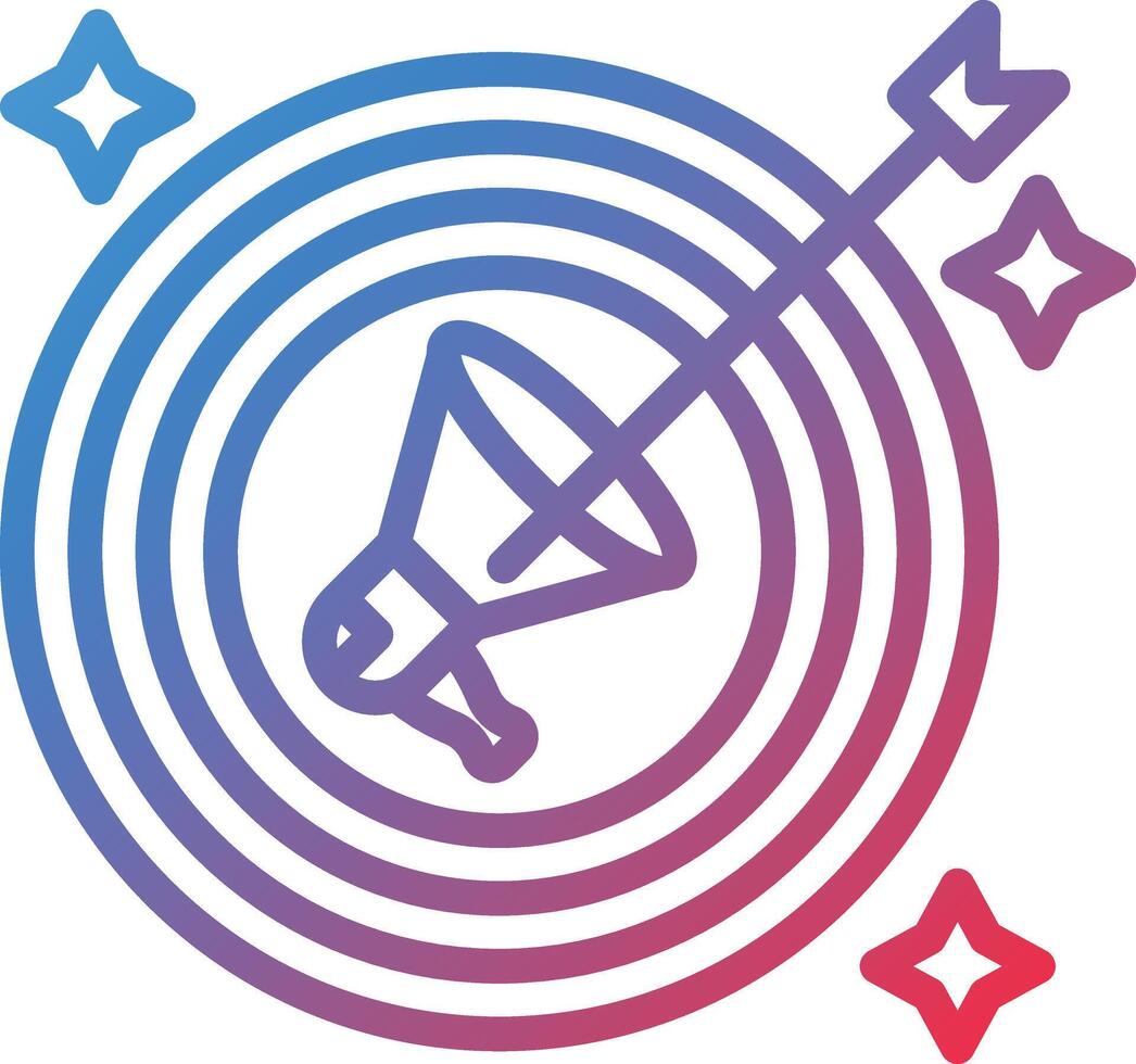 Targeted Marketing Gradient Line Icon vector