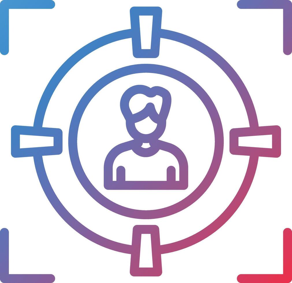 Target Audience Gradient Line Icon vector