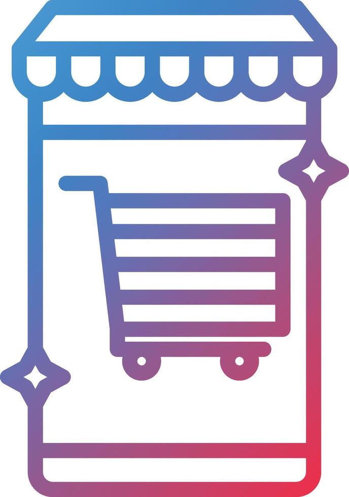 Online Shopping Gradient Line Icon vector