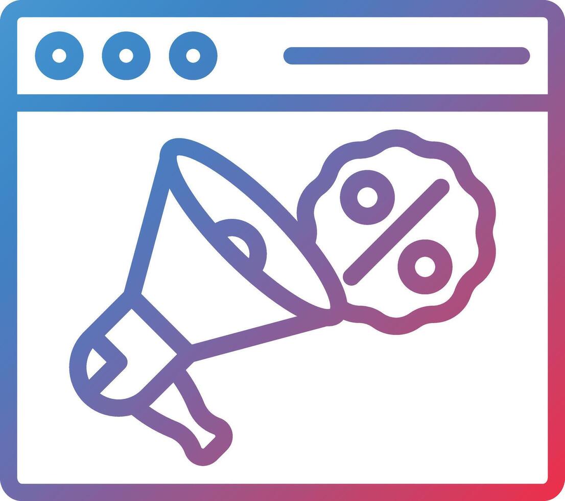 Promotion Gradient Line Icon vector