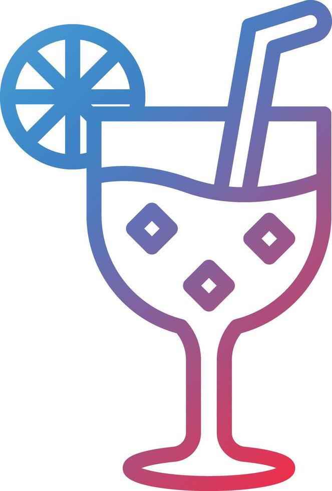 Cocktail Gradient Line Icon vector