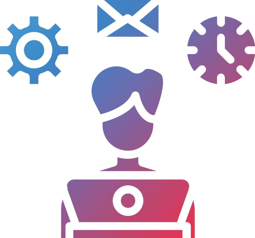 Multi Tasking Glyph Gradient Icon vector