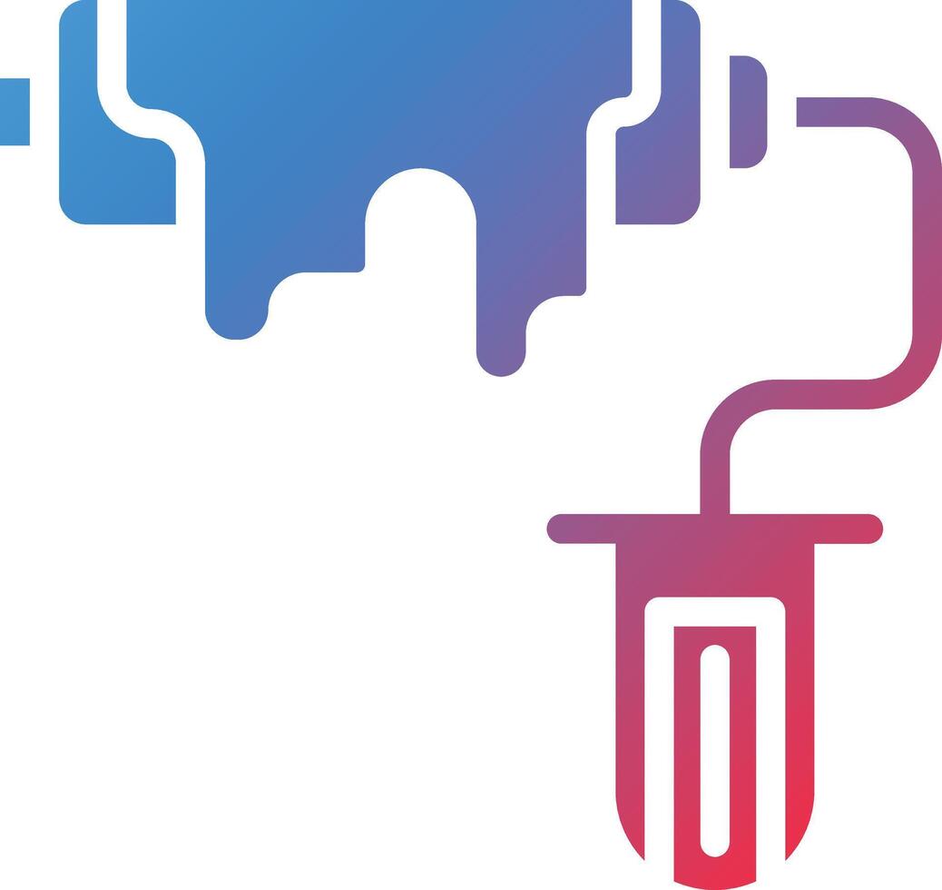 Paint Roller Glyph Gradient Icon vector