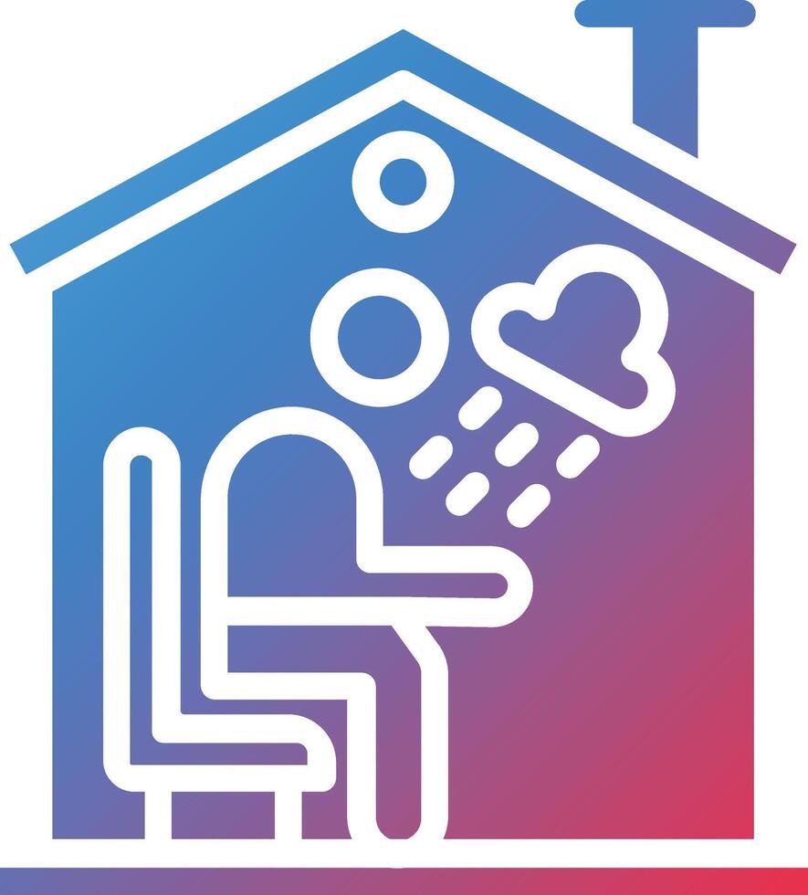 Loneliness Glyph Gradient Icon vector