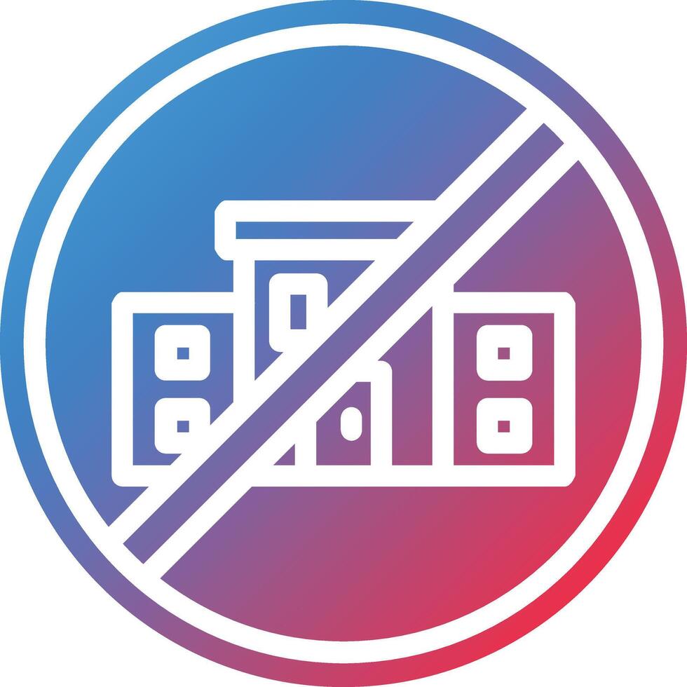 No Commute Glyph Gradient Icon vector