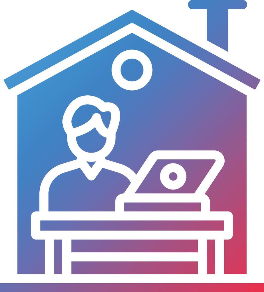 Home Office Glyph Gradient Icon vector