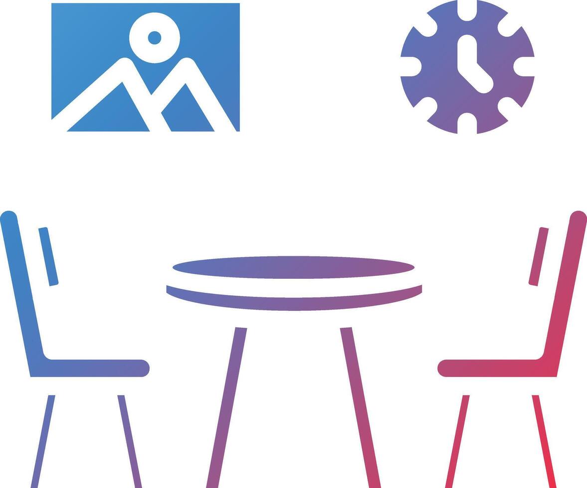 Dining Room Glyph Gradient Icon vector