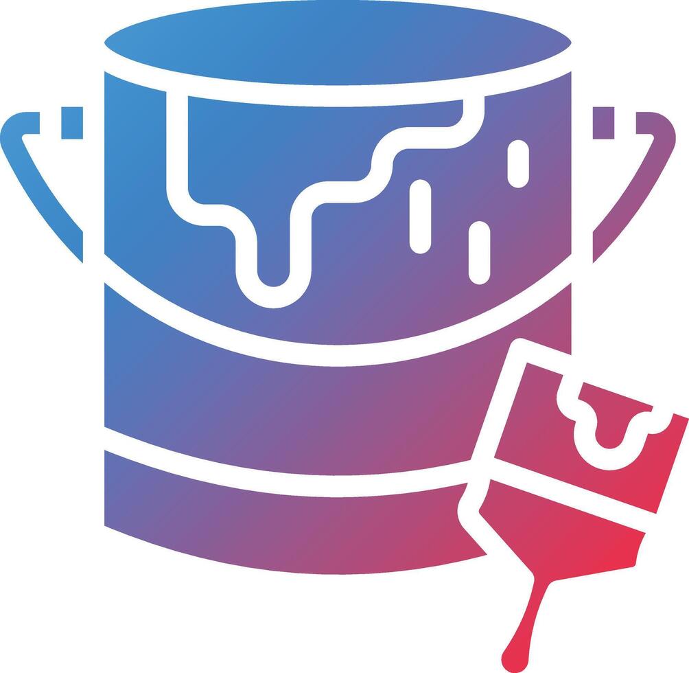 Paint Bucket Glyph Gradient Icon vector