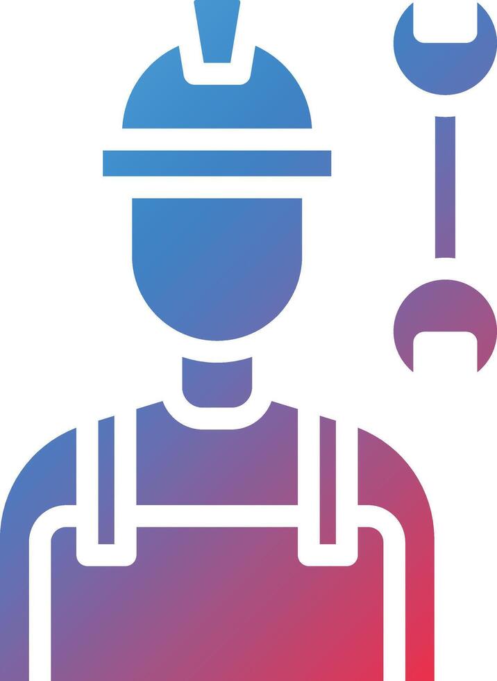 Builder Male Glyph Gradient Icon vector