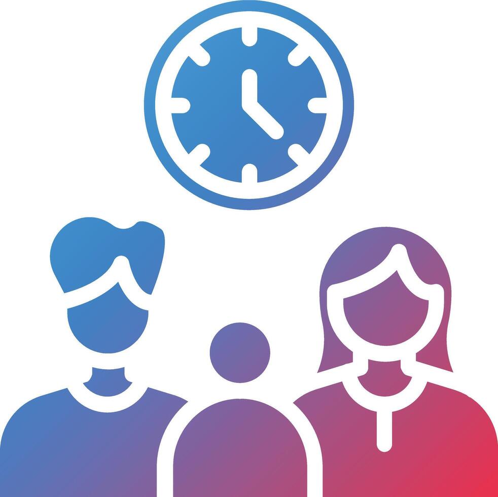 Family Time Glyph Gradient Icon vector