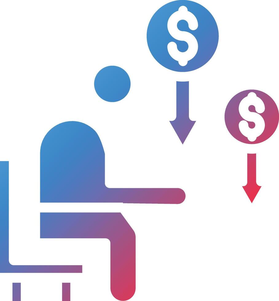 Low Overhead Glyph Gradient Icon vector