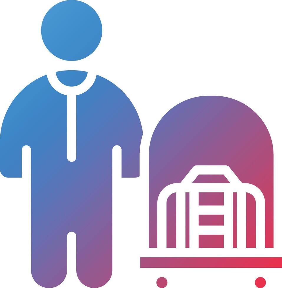 Bellboy Glyph Gradient Icon vector