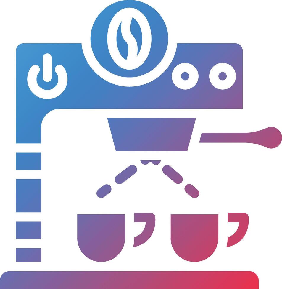 Coffee Machine Glyph Gradient Icon vector