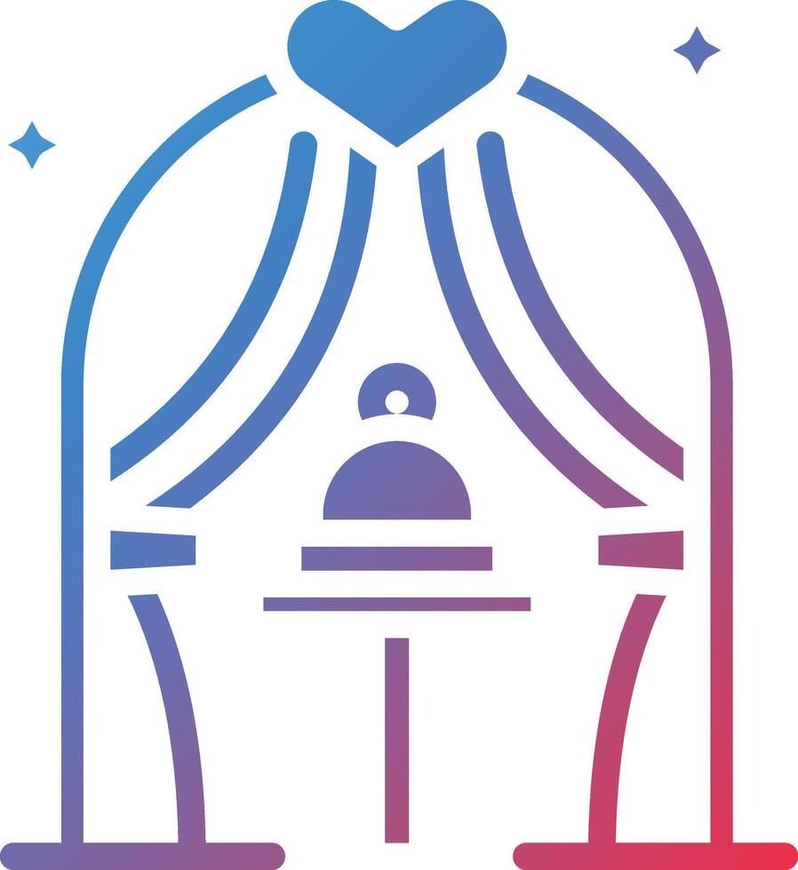 Wedding Dinner Glyph Gradient Icon vector