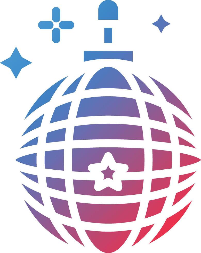 Disco Ball Glyph Gradient Icon vector