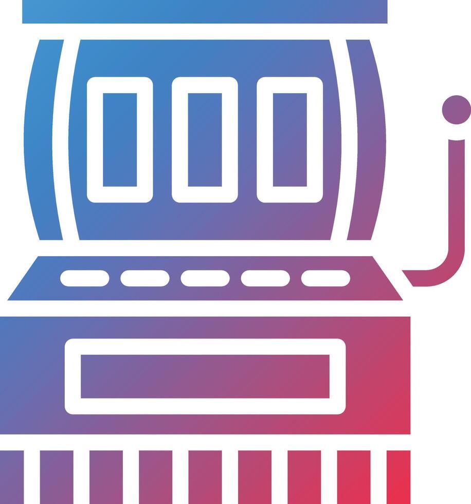 Slot Machine Glyph Gradient Icon vector
