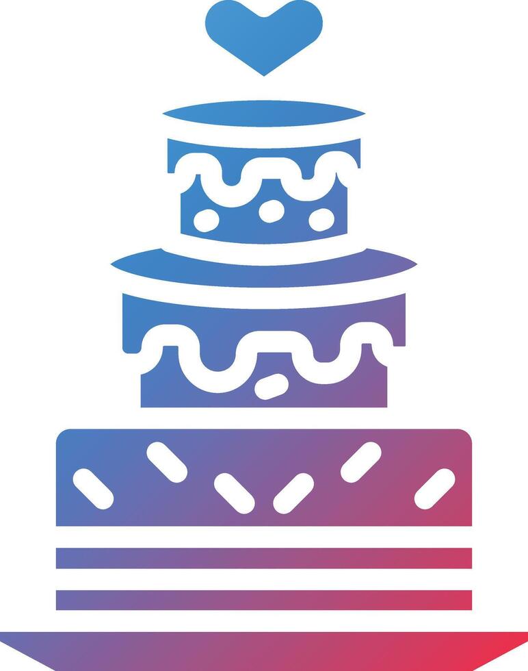 Wedding Cake Glyph Gradient Icon vector